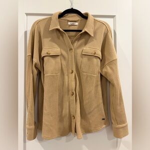 O'Neill Beige Waffle Knit Shacket Top